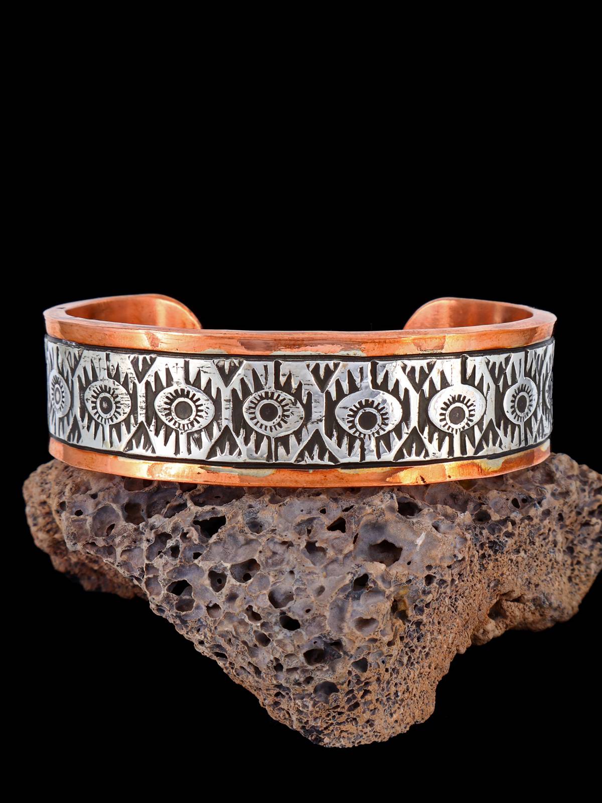 Bracelet manchette en cuivre à corde torsadée