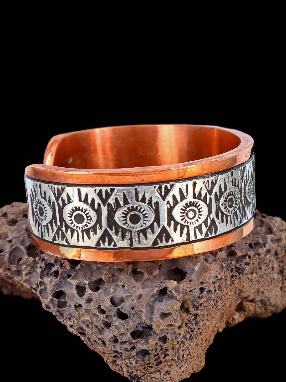 Bracelet manchette en cuivre à corde torsadée