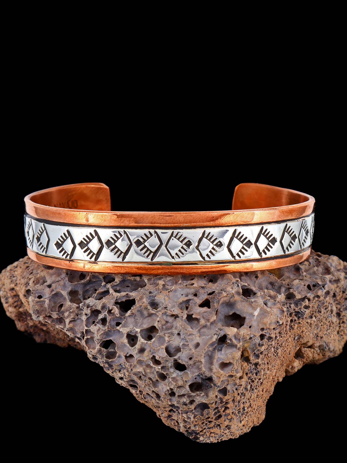 Navajo Sterling Silver and Copper Cuff Bracelet - PuebloDirect.com