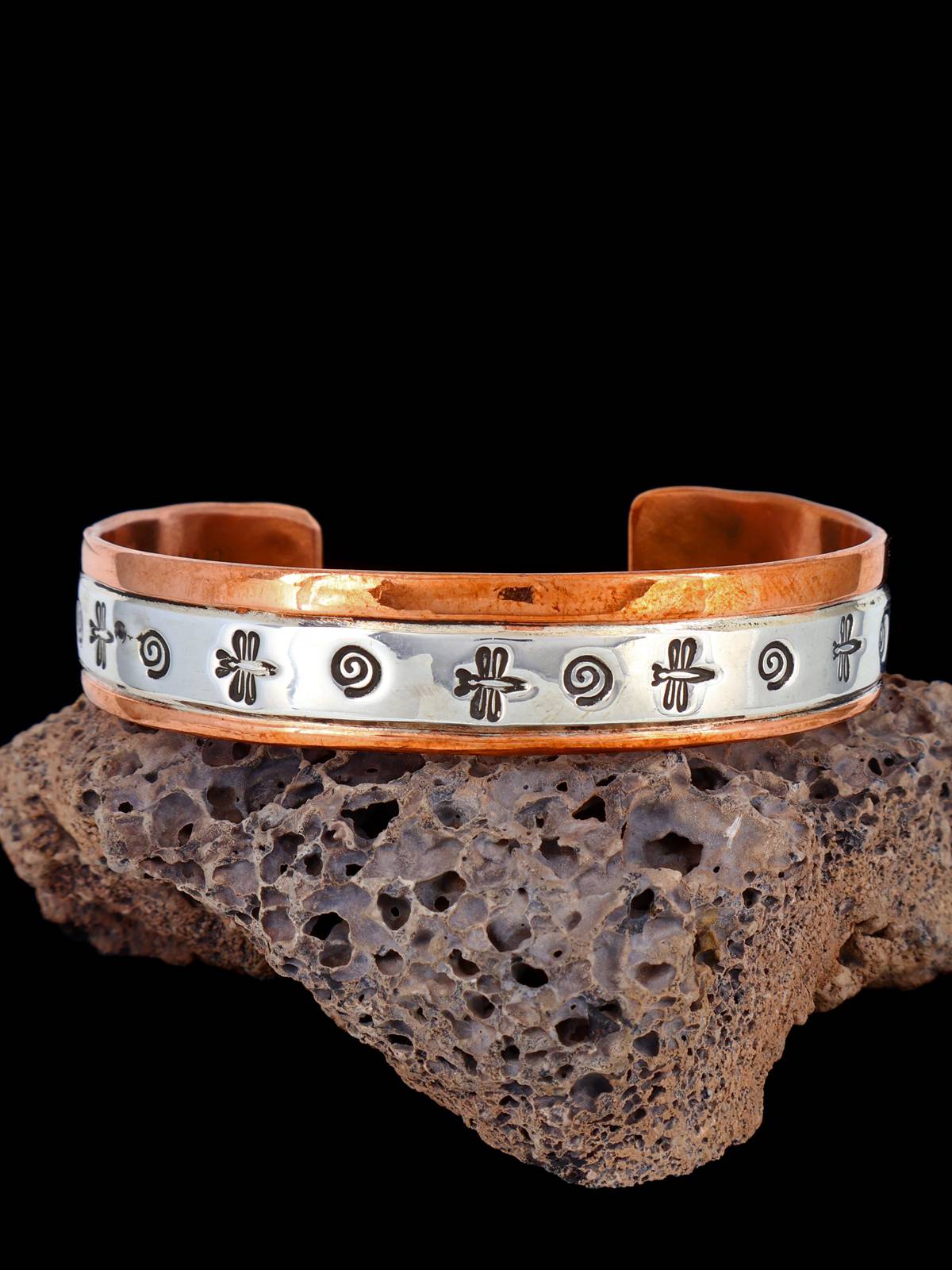 Navajo Sterling Silver and Copper Cuff Bracelet - PuebloDirect.com