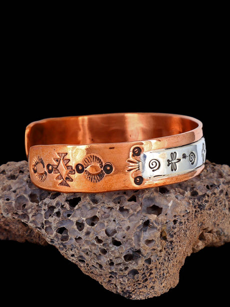 Navajo Sterling Silver and Copper Cuff Bracelet - PuebloDirect.com