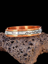 Bracelet manchette en cuivre à corde torsadée