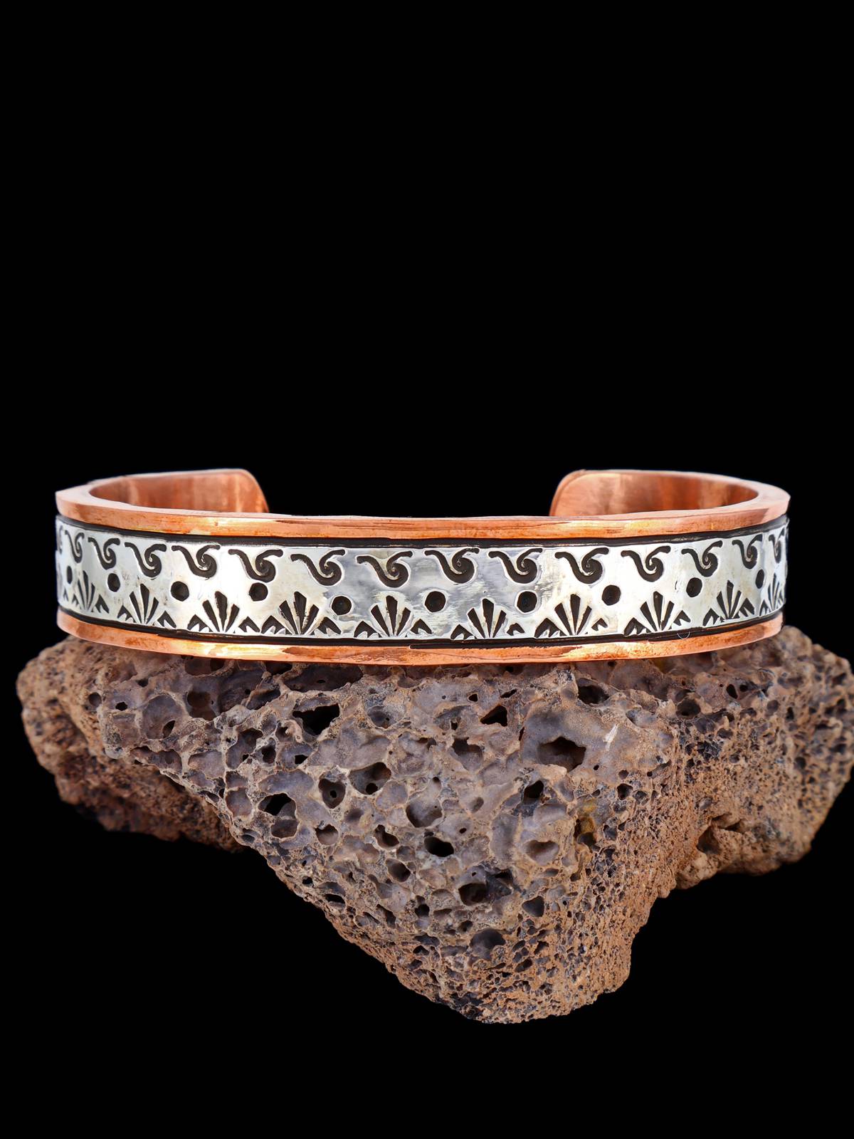 Bracelet manchette en cuivre à corde torsadée