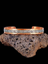 Bracelet manchette en cuivre à corde torsadée