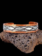 Navajo Sterling Silver and Copper Cuff Bracelet