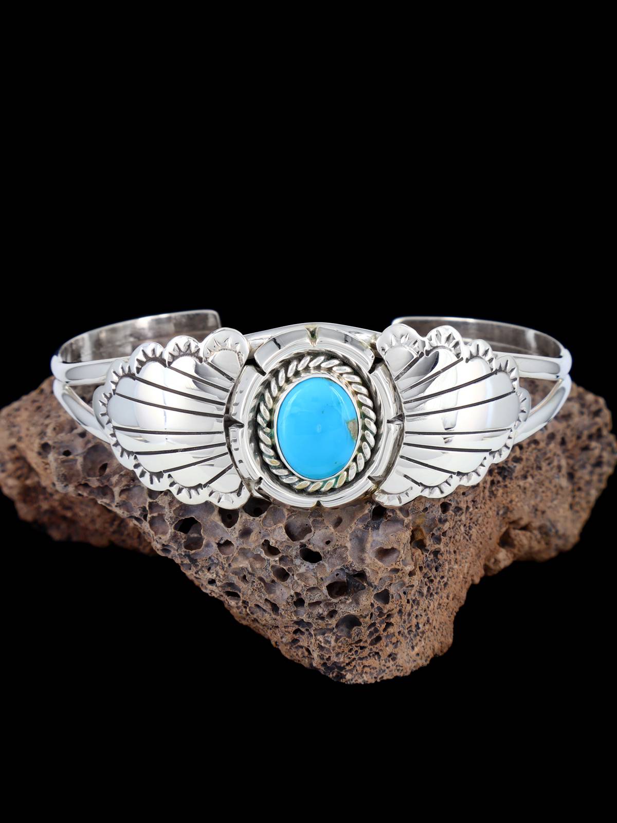 Navajo Sterling Silver Turquoise Cuff Bracelet