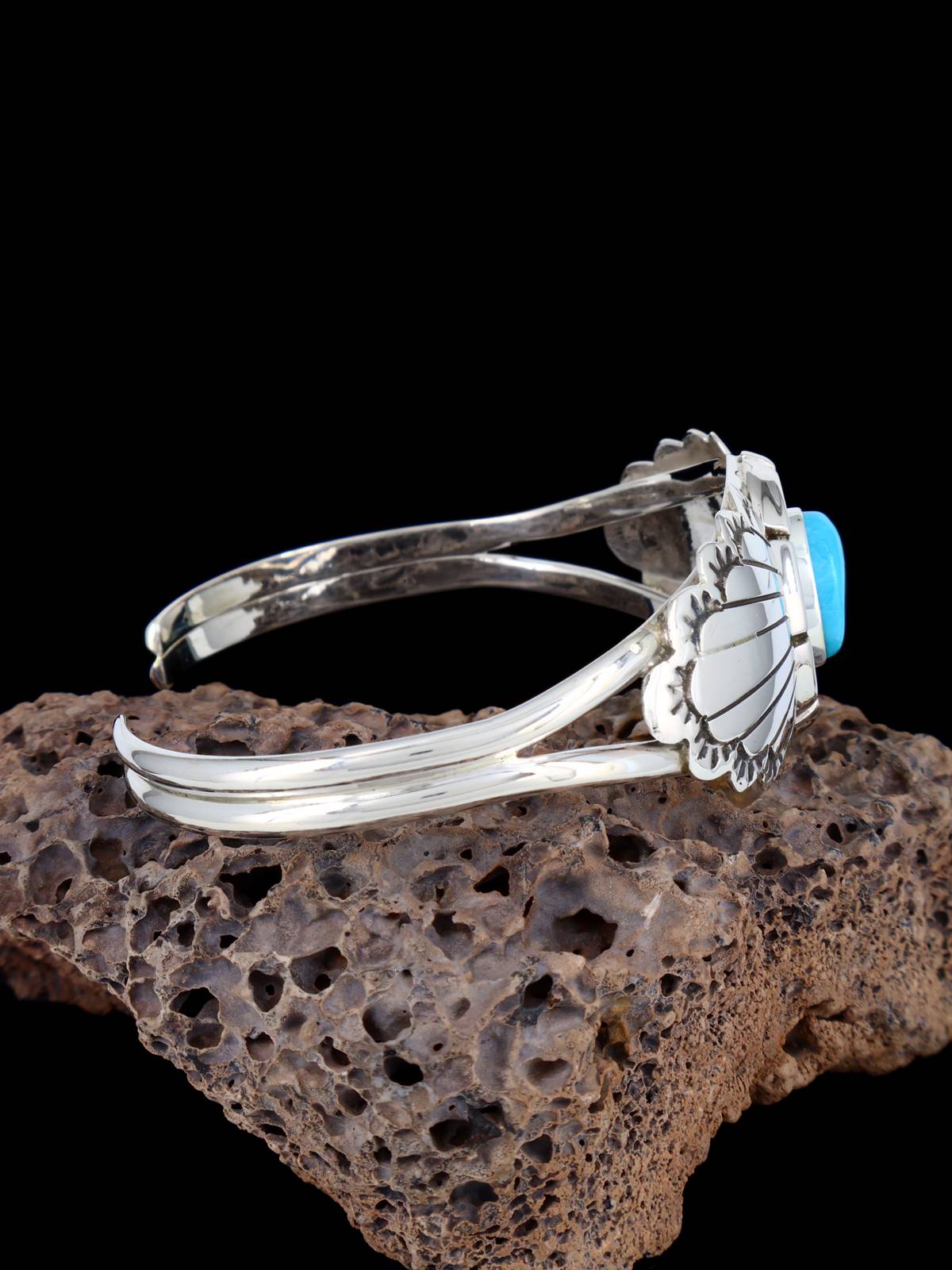 Navajo Sterling Silver Turquoise Cuff Bracelet
