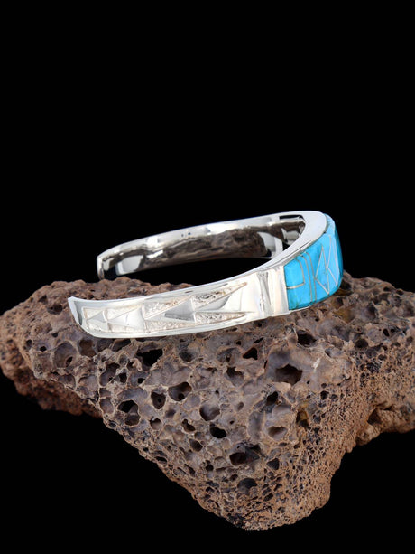 Pulsera Navajo de plata de ley con incrustaciones de cielo nocturno