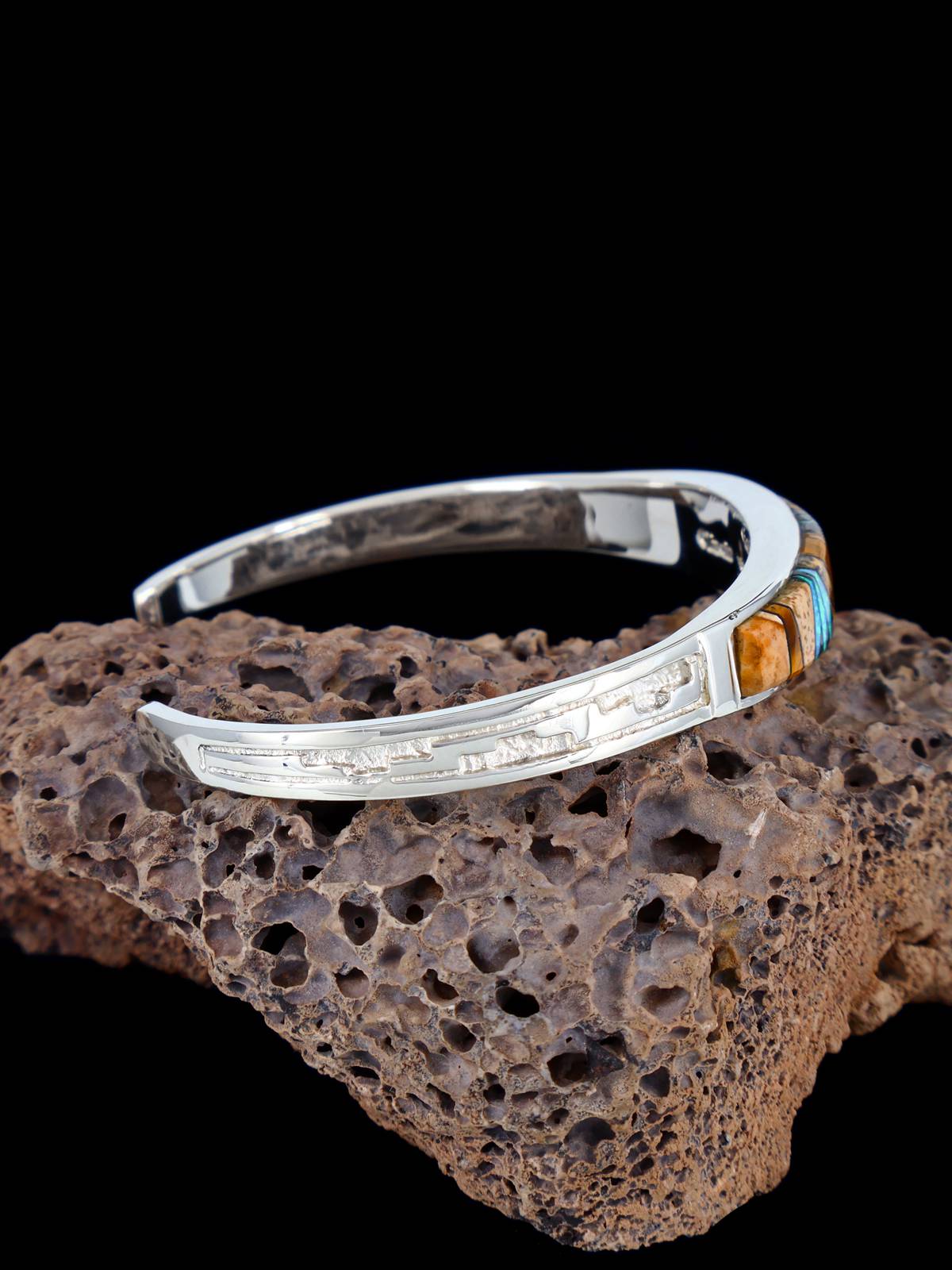 Native American Jewelry Multistone Inlay Cuff Bracelet