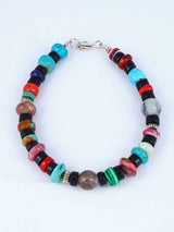 Pulsera de cuentas de una sola hebra con múltiples piedras