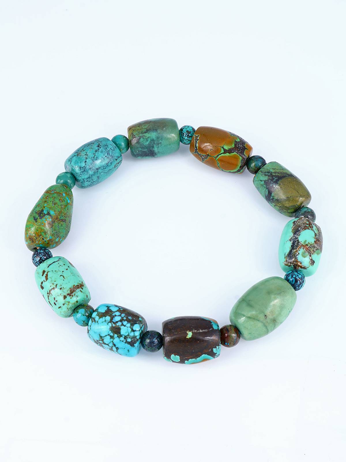 Navajo Cloud Mountain Turquoise Stretch Bracelet