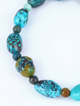 Navajo Cloud Mountain Turquoise Stretch Bracelet