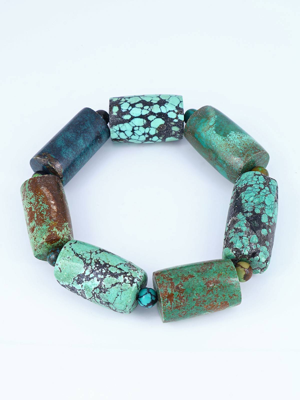 Navajo Cloud Mountain Turquoise Stretch Bracelet