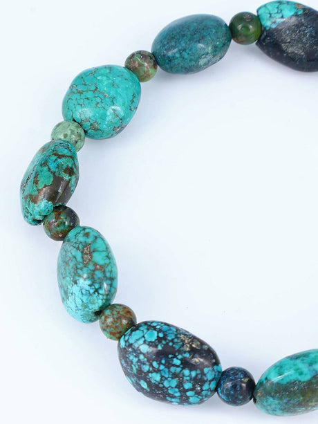 Navajo Cloud Mountain Turquoise Stretch Bracelet