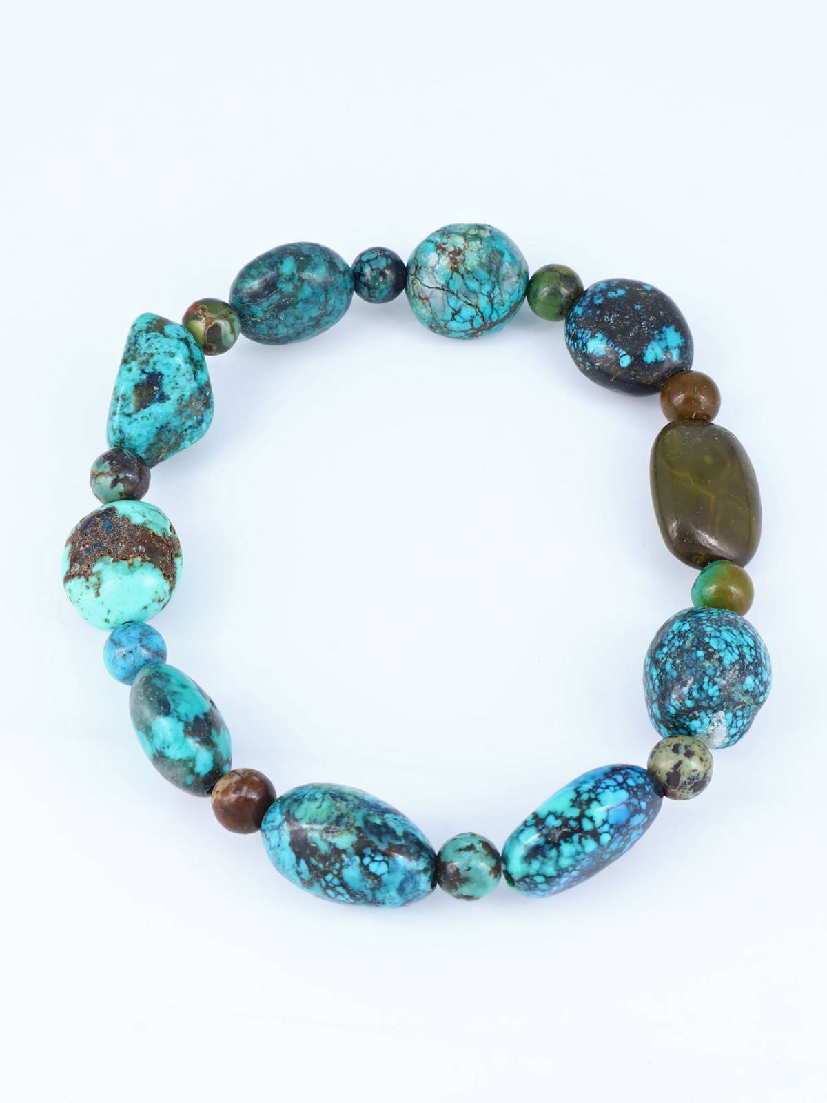 Navajo Cloud Mountain Turquoise Stretch Bracelet