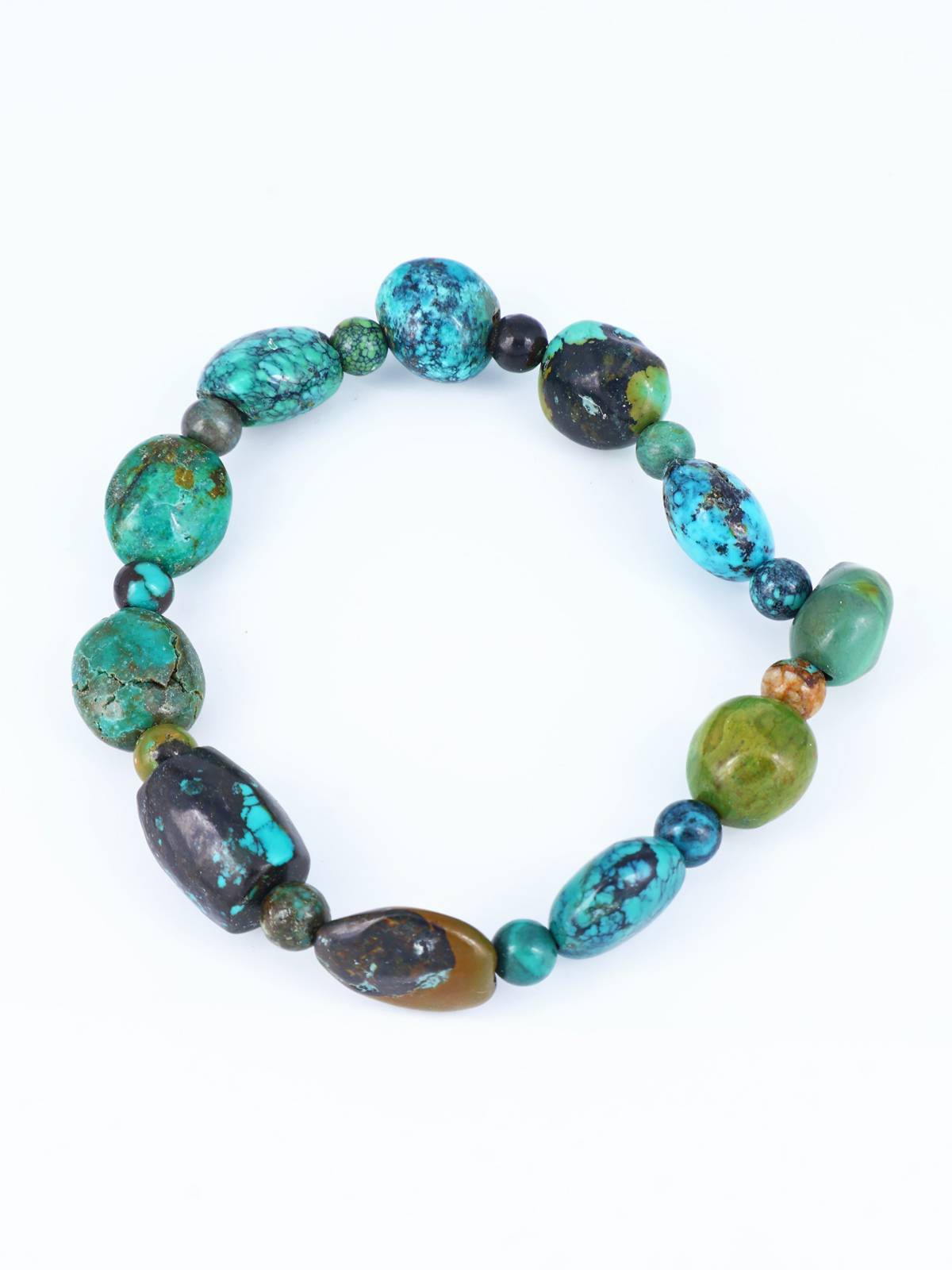 Navajo Cloud Mountain Turquoise Stretch Bracelet
