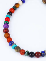 Pulsera de cuentas de una sola hebra con múltiples piedras