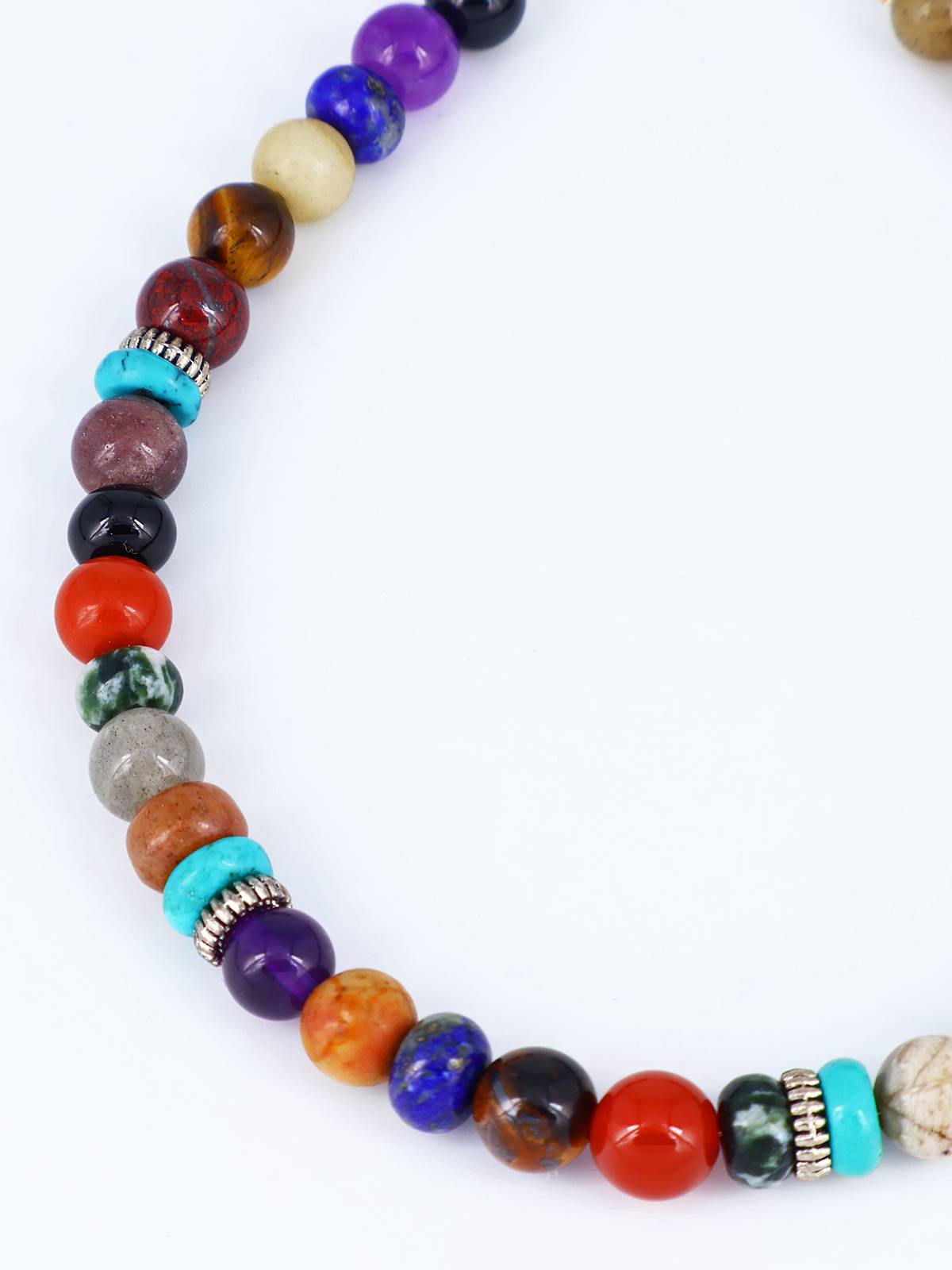 Pulsera de cuentas de una sola hebra con múltiples piedras