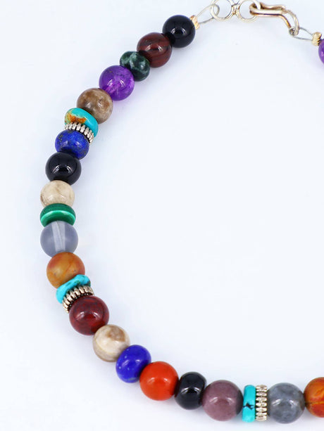 Navajo Multi Stone Single Strand Beaded Bracelet