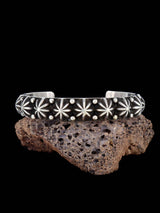 Bracelet manchette amérindien en argent sterling avec étoile éclatée