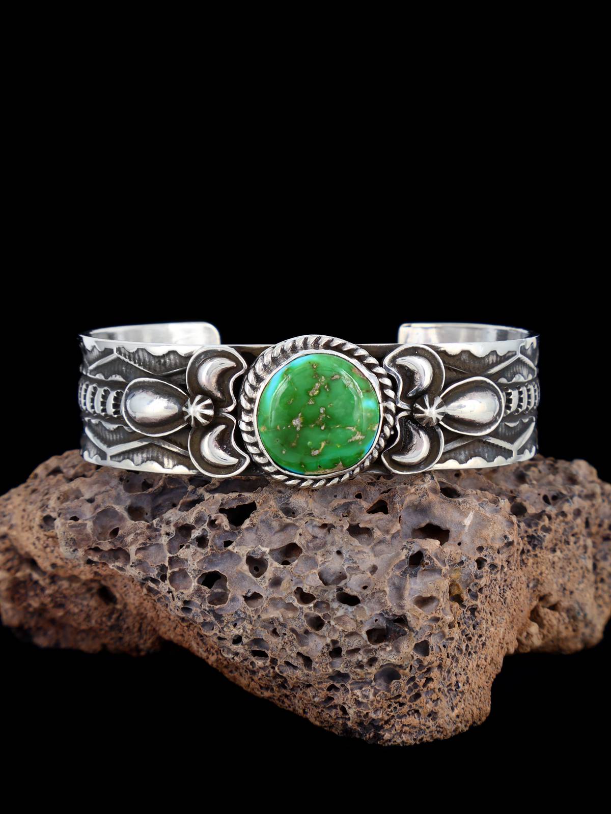Navajo Jewelry Bracelet en argent sterling Dry Creek Turquoise Thunderbird