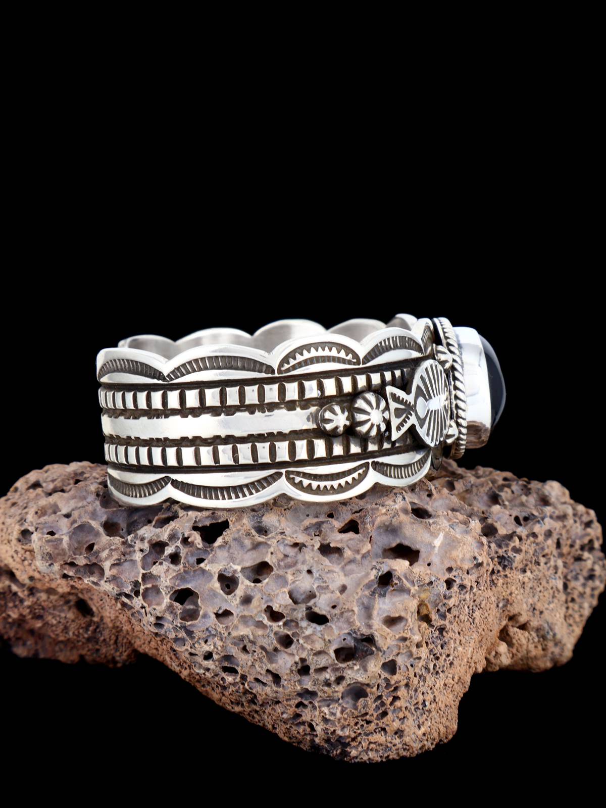 Navajo Jewelry Bracelet en argent sterling Dry Creek Turquoise Thunderbird