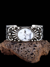 Navajo Sterling Jewelry White Buffalo Cuff Bracelet