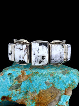 Navajo Jewelry White Buffalo Sterling Silver Cuff Bracelet