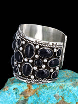 Navajo Sonoran Gold Turquoise Cluster Bracelet manchette en argent sterling