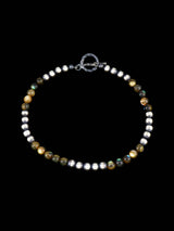 Native American Jewelry Abalone and Silver Beaded Bracelet