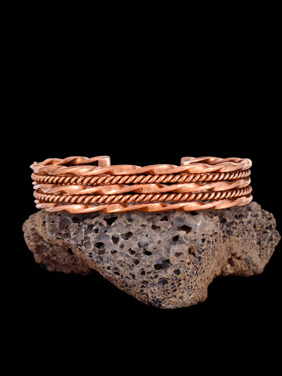 Bracelet manchette en corde de cuivre de bijoux amérindiens