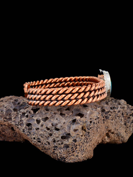Pulsera de puño de cuerda de cobre de joyería nativa americana