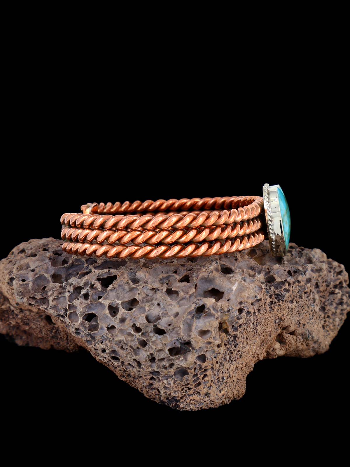 Bracelet manchette en corde de cuivre de bijoux amérindiens