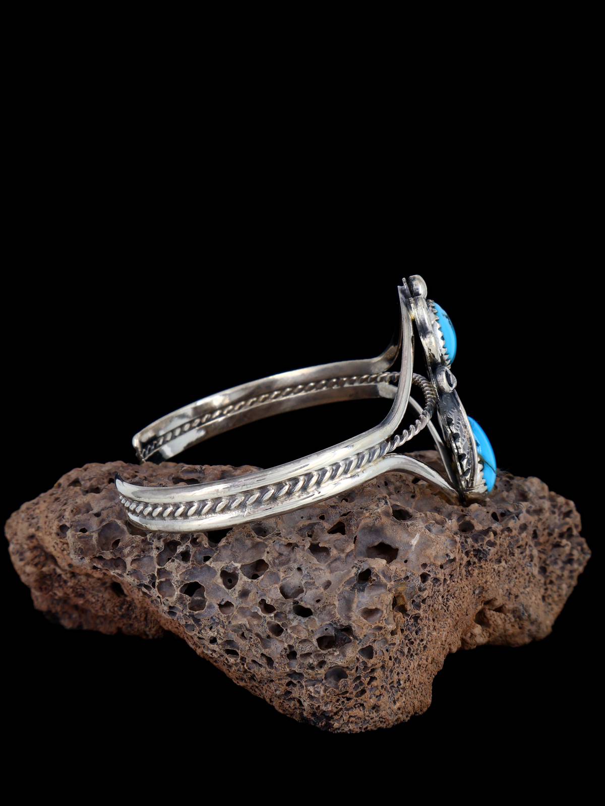 Bracelet manchette Navajo Turquoise en argent sterling