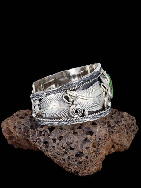 Navajo Jewelry Sonoran Gold Turquoise Sculpted Cuff Bracelet
