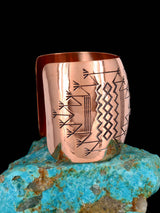 Bracelet manchette conteur Pueblo en argent sterling Navajo