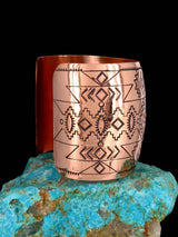 Bracelet manchette conteur Pueblo en argent sterling Navajo
