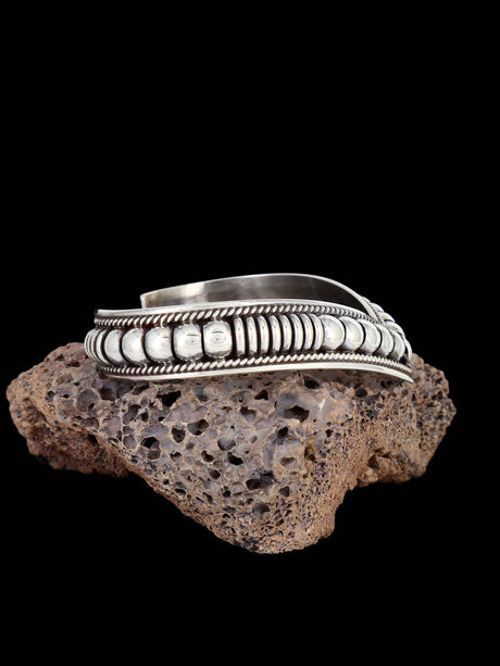 Pulsera de puño de plata de ley de nativos americanos pesados