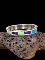 Bracelet incrusté de ciel nocturne en argent sterling Navajo