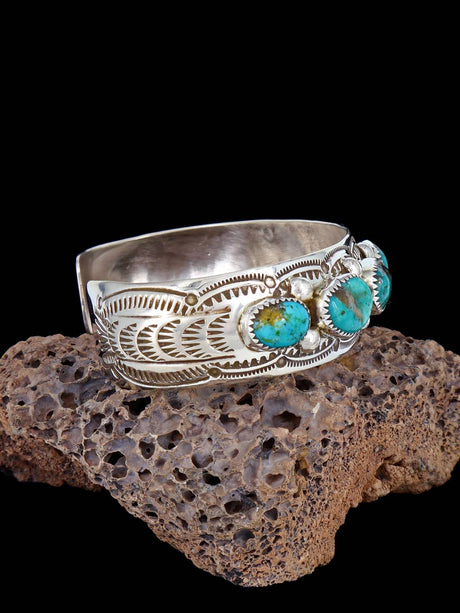 Native American Sterling Silver Turquoise Cuff Bracelet