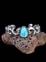 Navajo Lone Mountain Turquoise Sterling Silver Cuff Bracelet