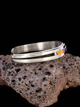 Native American Turquoise and Spiny Oyster Inlay Cuff Bracelet