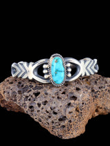 Navajo Lone Mountain Turquoise Sterling Silver Cuff Bracelet