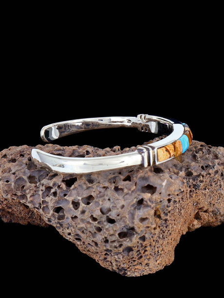 Native American Turquoise and Jasper Cobblestone Inlay Bracelet