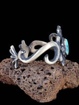 Navajo Lone Mountain Turquoise Sterling Silver Cuff Bracelet