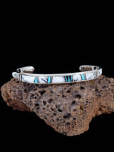 Native American Jewelry White Buffalo Inlay Cuff Bracelet