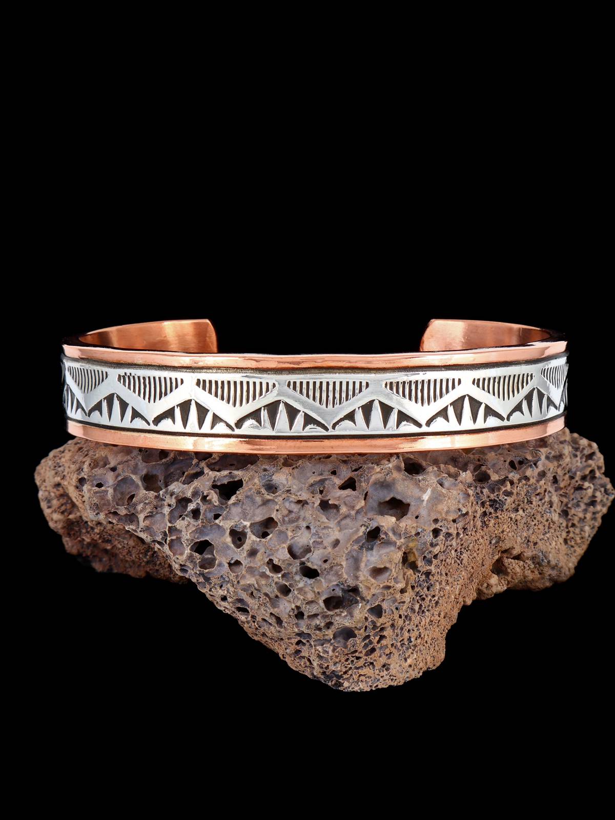 Navajo Sterling Silver and Copper Cuff Bracelet