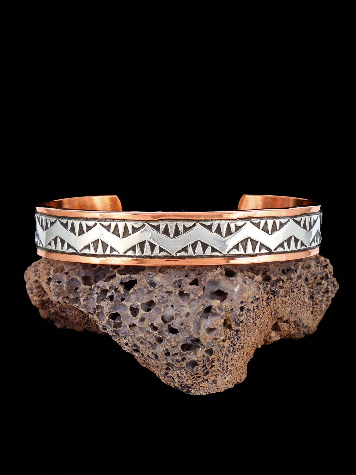 Navajo Sterling Silver and Copper Cuff Bracelet