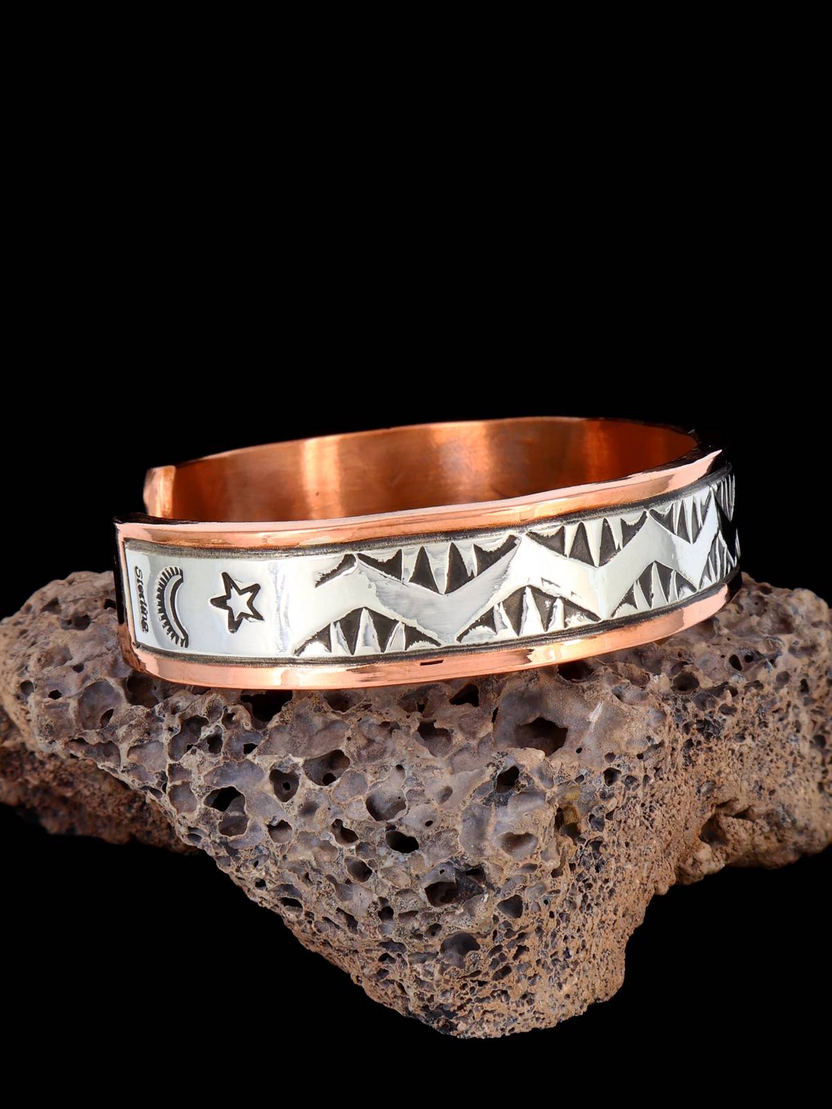 Navajo Sterling Silver and Copper Cuff Bracelet