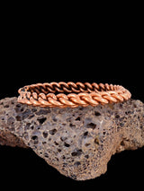 Pulsera de puño de cuerda de cobre de joyería nativa americana